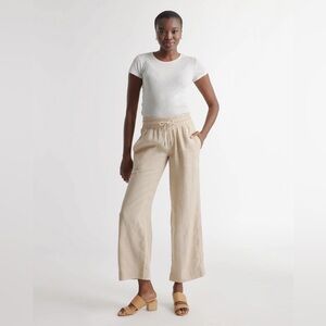 Quince European Linen Wide-Leg Drawstring Pants XS